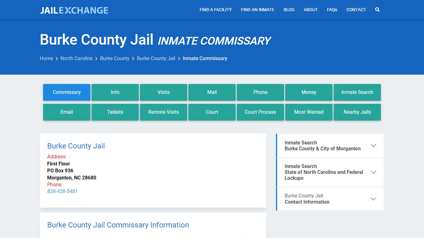 Inmate Commissary, Care Packs - Burke County Jail, NC