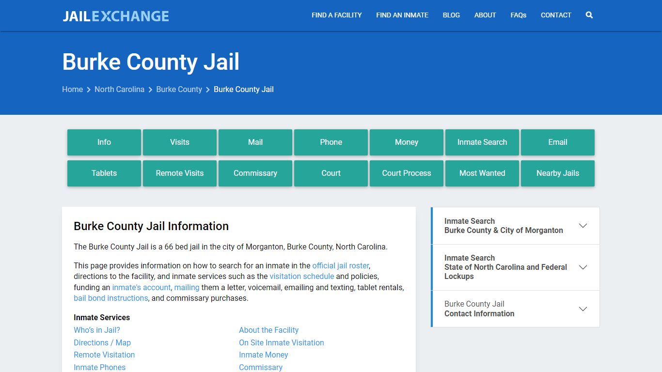 Burke County Jail, NC Inmate Search, Information